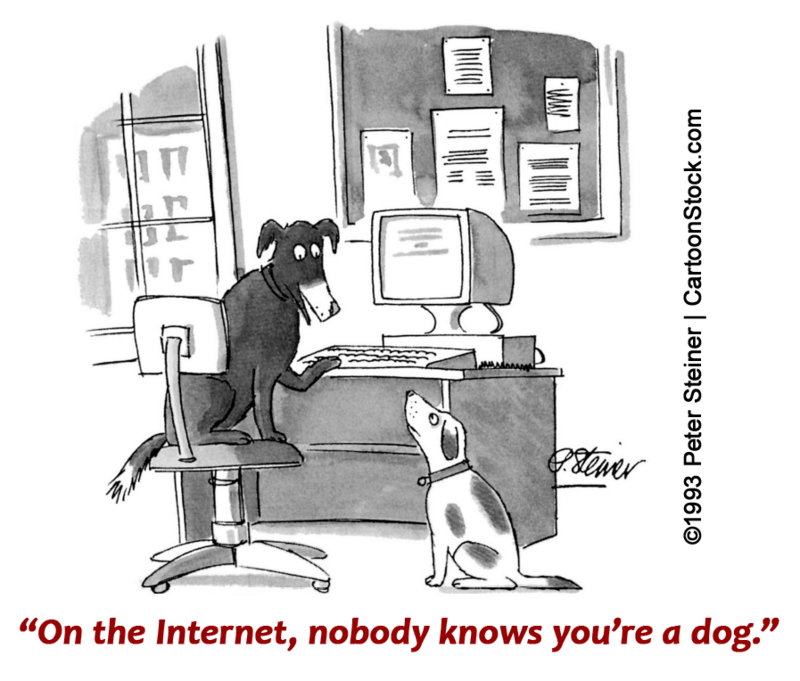 On the Internet, nobody knows you're a dog cartoon